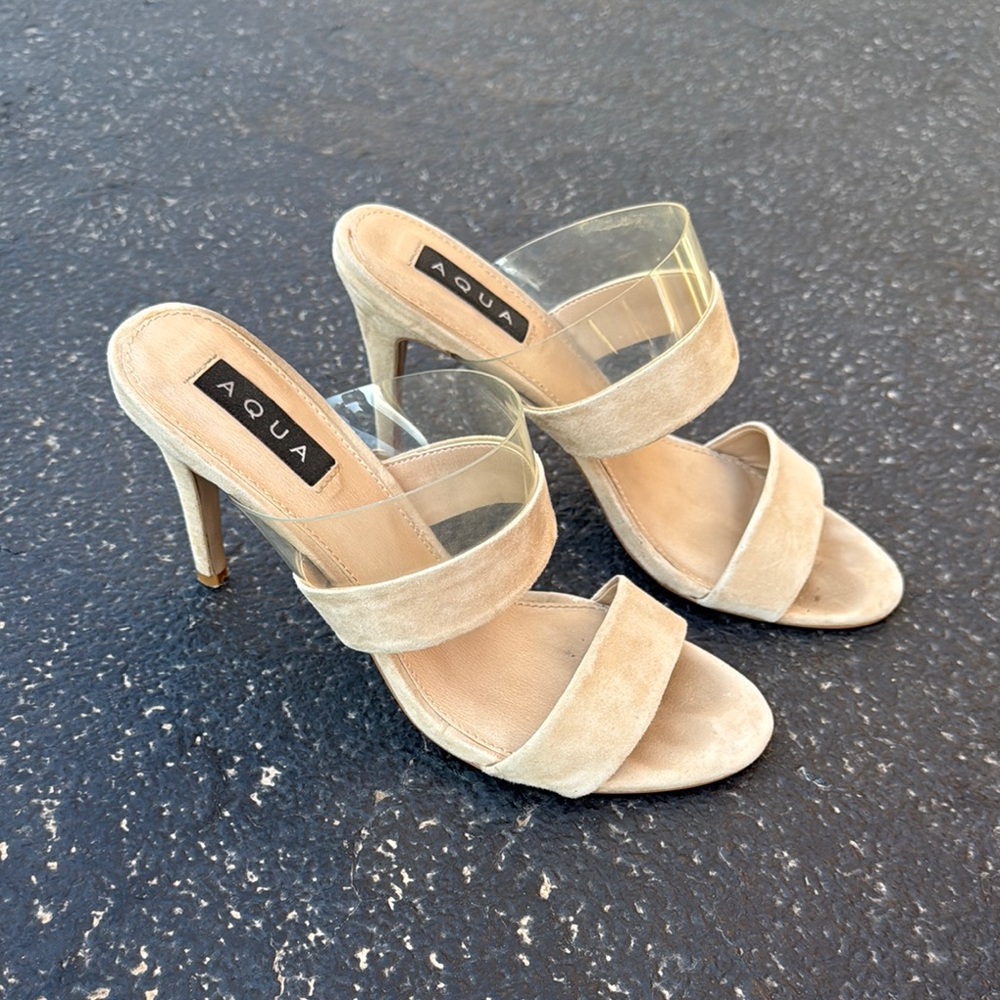 Aqua Tan Heeled Sandals for Women